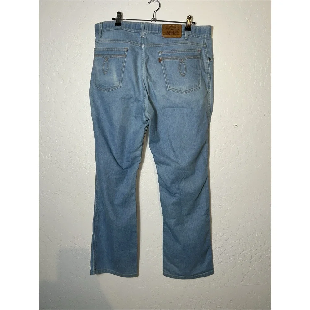 Vintage 80s Mens LEVIS Light Blue Jeans 38x30 Brown Tab Original Riveted ✅ (273)